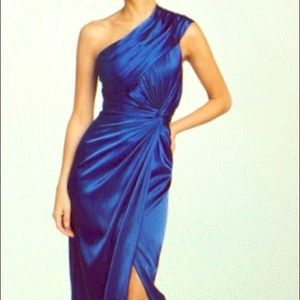 Stunning satin asymmetric gown